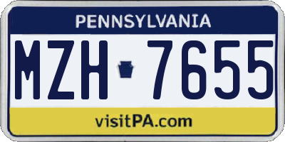 PA license plate MZH7655