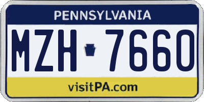 PA license plate MZH7660