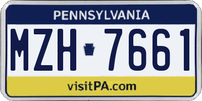 PA license plate MZH7661