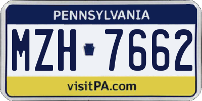 PA license plate MZH7662