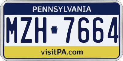 PA license plate MZH7664
