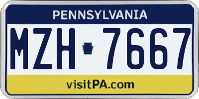 PA license plate MZH7667