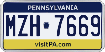 PA license plate MZH7669