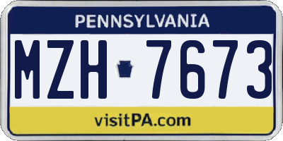 PA license plate MZH7673