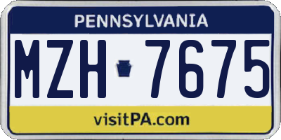 PA license plate MZH7675