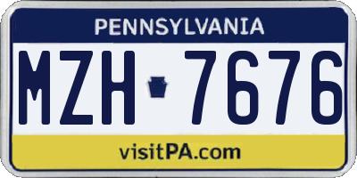 PA license plate MZH7676