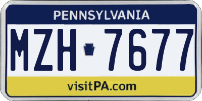 PA license plate MZH7677