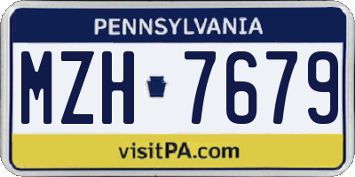 PA license plate MZH7679
