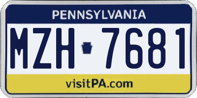 PA license plate MZH7681