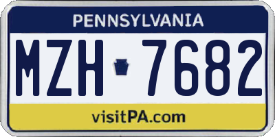 PA license plate MZH7682