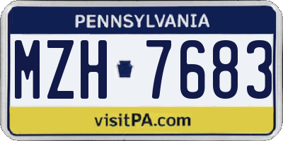 PA license plate MZH7683
