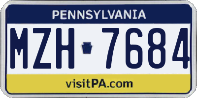 PA license plate MZH7684