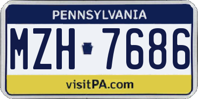 PA license plate MZH7686