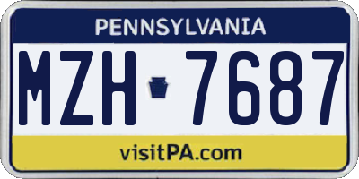 PA license plate MZH7687