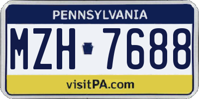 PA license plate MZH7688