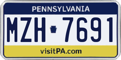 PA license plate MZH7691