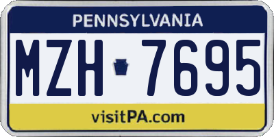 PA license plate MZH7695