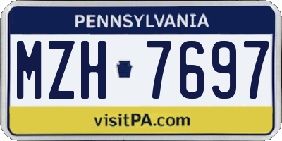 PA license plate MZH7697