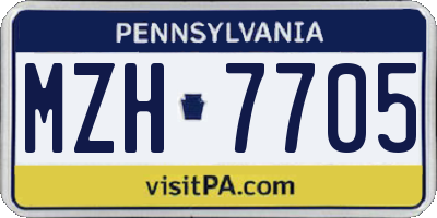 PA license plate MZH7705