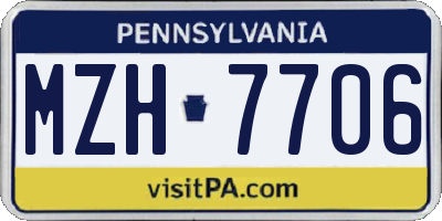 PA license plate MZH7706