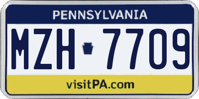 PA license plate MZH7709