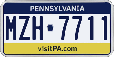 PA license plate MZH7711