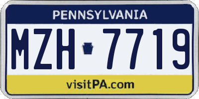PA license plate MZH7719