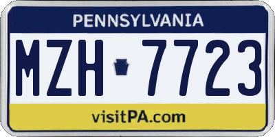 PA license plate MZH7723