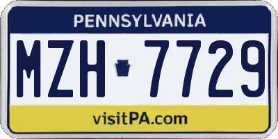 PA license plate MZH7729