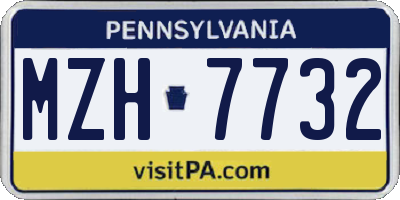 PA license plate MZH7732