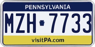 PA license plate MZH7733