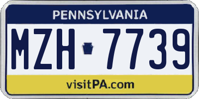 PA license plate MZH7739