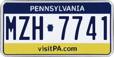 PA license plate MZH7741