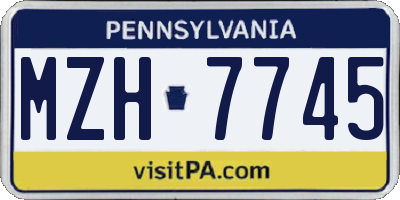 PA license plate MZH7745