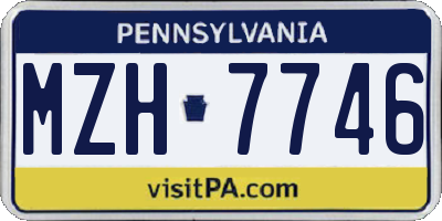 PA license plate MZH7746