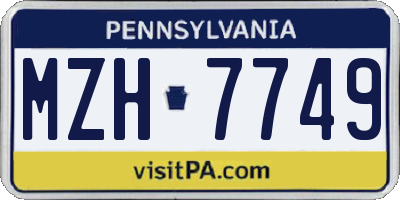PA license plate MZH7749