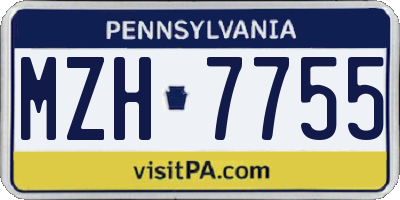 PA license plate MZH7755