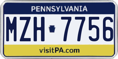 PA license plate MZH7756
