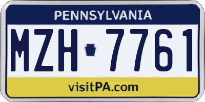 PA license plate MZH7761