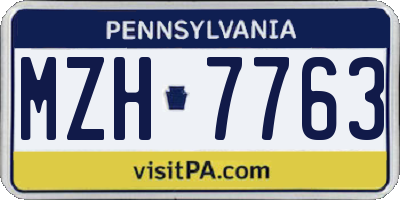 PA license plate MZH7763