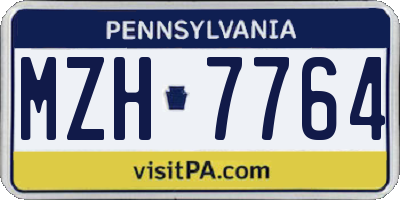 PA license plate MZH7764