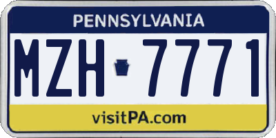 PA license plate MZH7771
