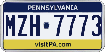 PA license plate MZH7773