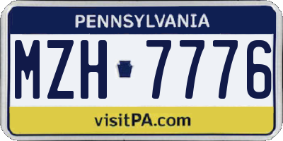 PA license plate MZH7776
