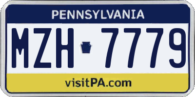 PA license plate MZH7779