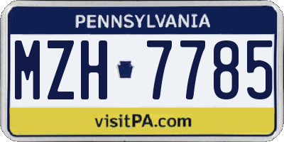 PA license plate MZH7785