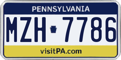 PA license plate MZH7786