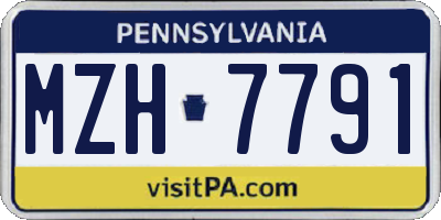 PA license plate MZH7791
