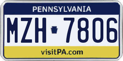PA license plate MZH7806
