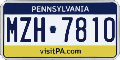PA license plate MZH7810